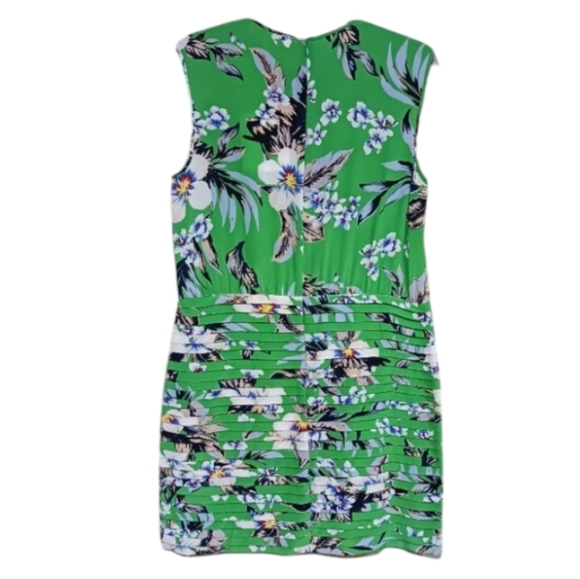 Diane Von Furstenberg Cinched Waist Bolan Palm Print Silk Dress - Picture 3 of 10